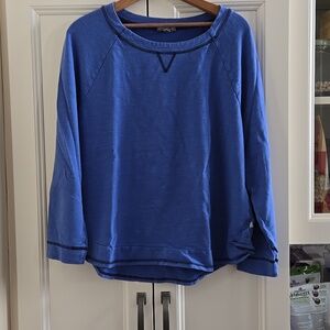 T by Talbots XLP Blue Casual Comfy Lounge Soft Athleisure Sweatshirt SPF 50
